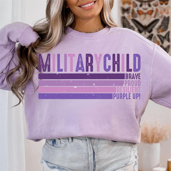 MILITARY CHILD STRIPES - PURPLE UP!