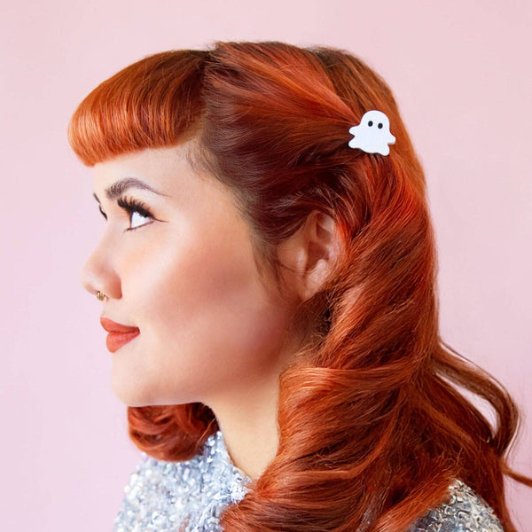 Sunshine Studios - Hey Boo! Ghost Mini Hair Clip | Halloween