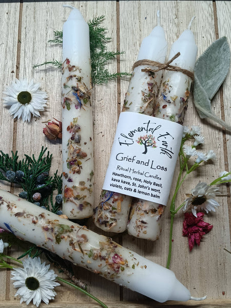 Elemental Earth Shop - Grief and Loss Herbal Intention Candles