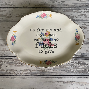 pretty little creeps - Upcycled Funny Plates, No Fucks Home ,Gift Shop, Tourist
