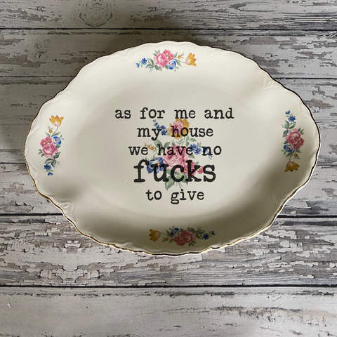 pretty little creeps - Upcycled Funny Plates, No Fucks Home ,Gift Shop, Tourist