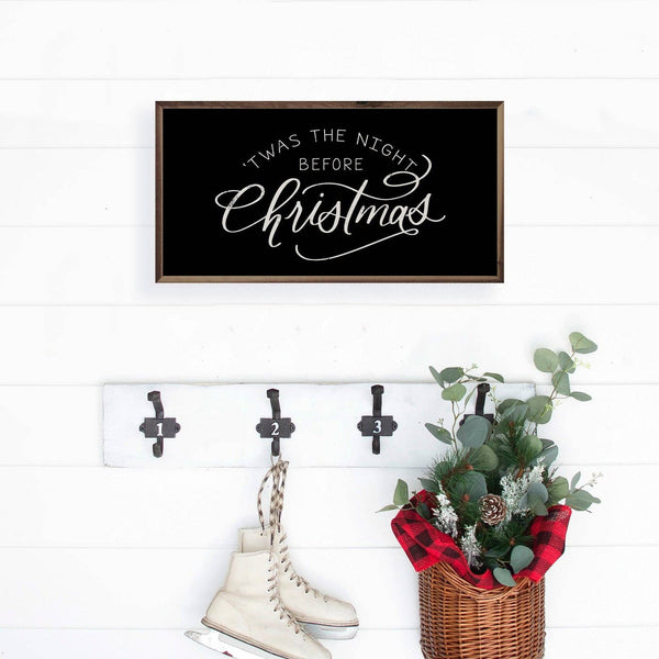 Kendrick Home - Twas The Night Before Christmas Sign in White on Black