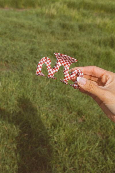 Shop Andi - Red Wavy Checked Claw Clip