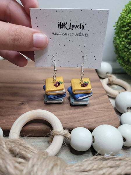 MK Lovely Boutique - Stacked Books Dangles