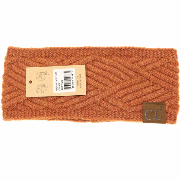 C.C Beanie - Diagonal Criss-Cross Patterned Fashion Headband for Women
