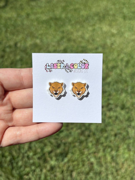 Laser & Color Designs LLC - Mascot Earrings, Football, Team Spirit, School