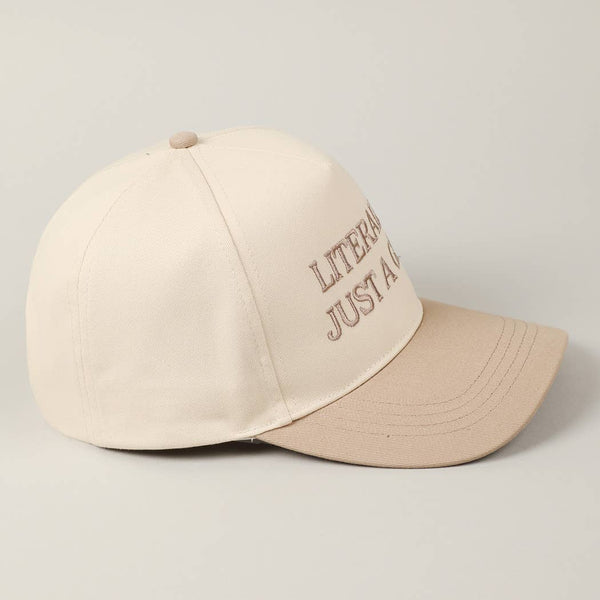 Fashion City - Literally Just A Girl Embroidery Two Tone Trucker Hat