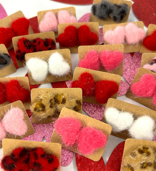 Kate Tuesday Jewelry - ❤️Valentine's Fuzzy Heart Stud Earrings