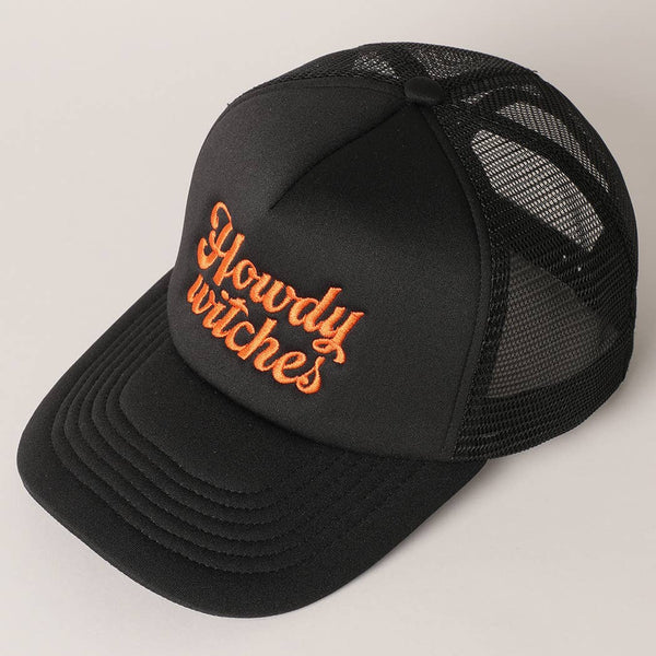 Fashion City - Howdy Witches Embroidered Mesh Back Trucker Hat