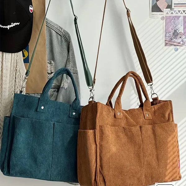 Kate Tuesday Jewelry - Fall Corduroy Tote Bags