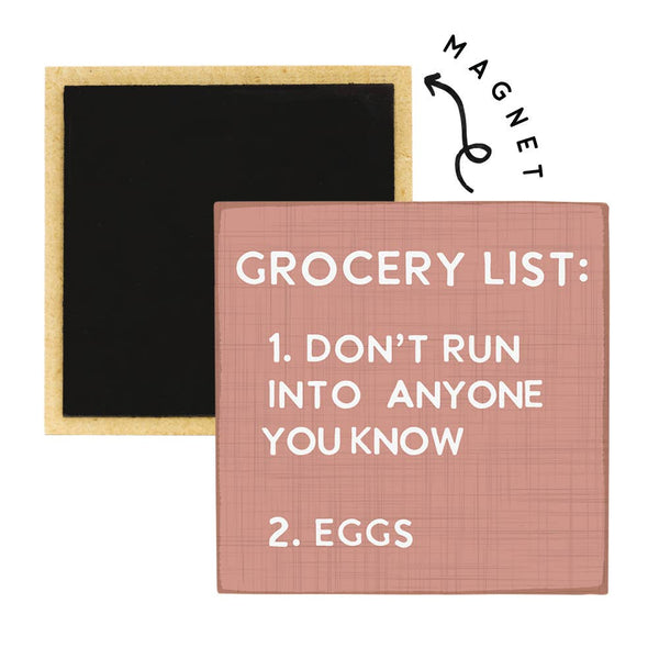 Sincere Surroundings - Grocery List Pink - Square Magnets