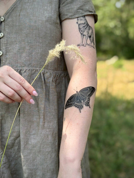 NatureTats - Black Swallowtail Butterfly Temporary Tattoo