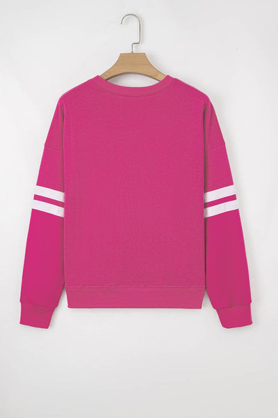 66DISCO - 66Love Varsity Striped Plus Size Sweatshirt (S-4X)