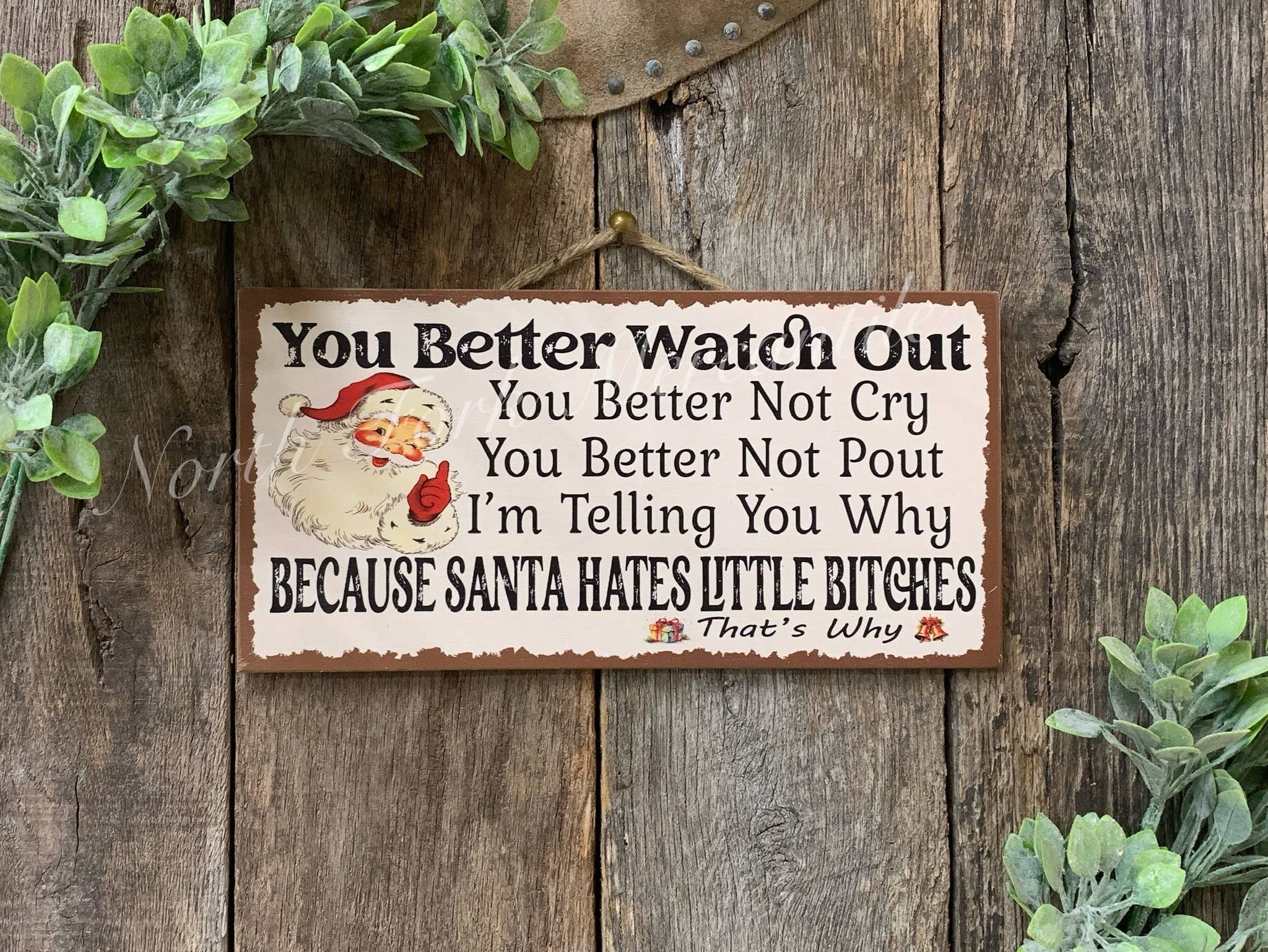 You Better Watch Out - Santa Sign, Christmas Decor
