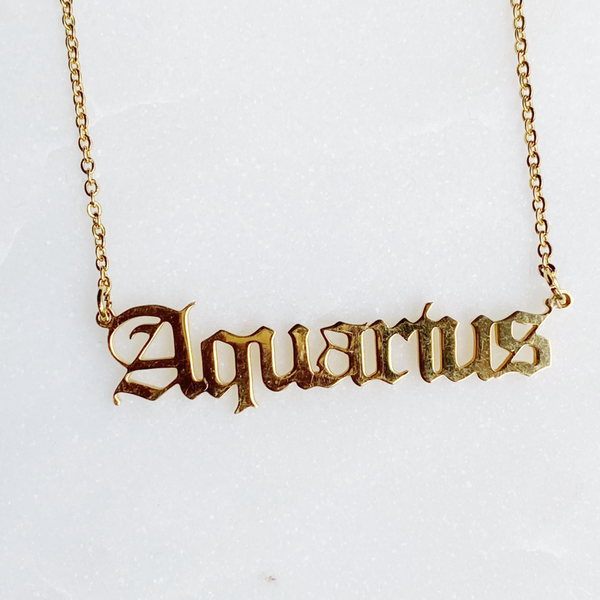 Ellison+Young - Old English Zodiac Necklace