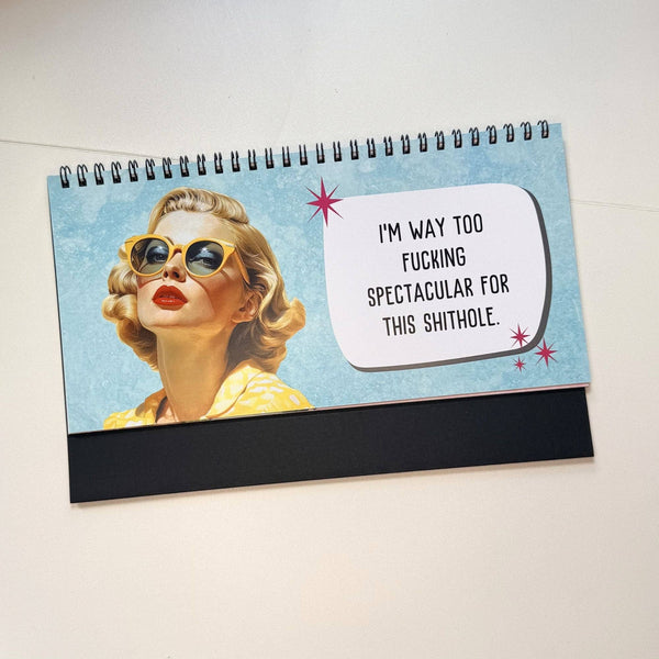 Corporate Snark - Sassy & Sweary Women at the Office Desk Flip Sign