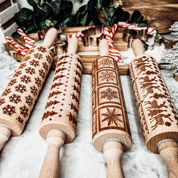 Gia Roma - Christmas Baking Gift Set Wooden Rolling Pins Holiday Cookie