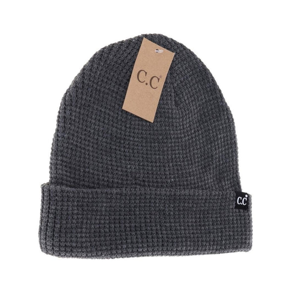 C.C Beanie - Unisex Waffle Knit Cuffed/Slouchy C.C. Beanie HTM4022
