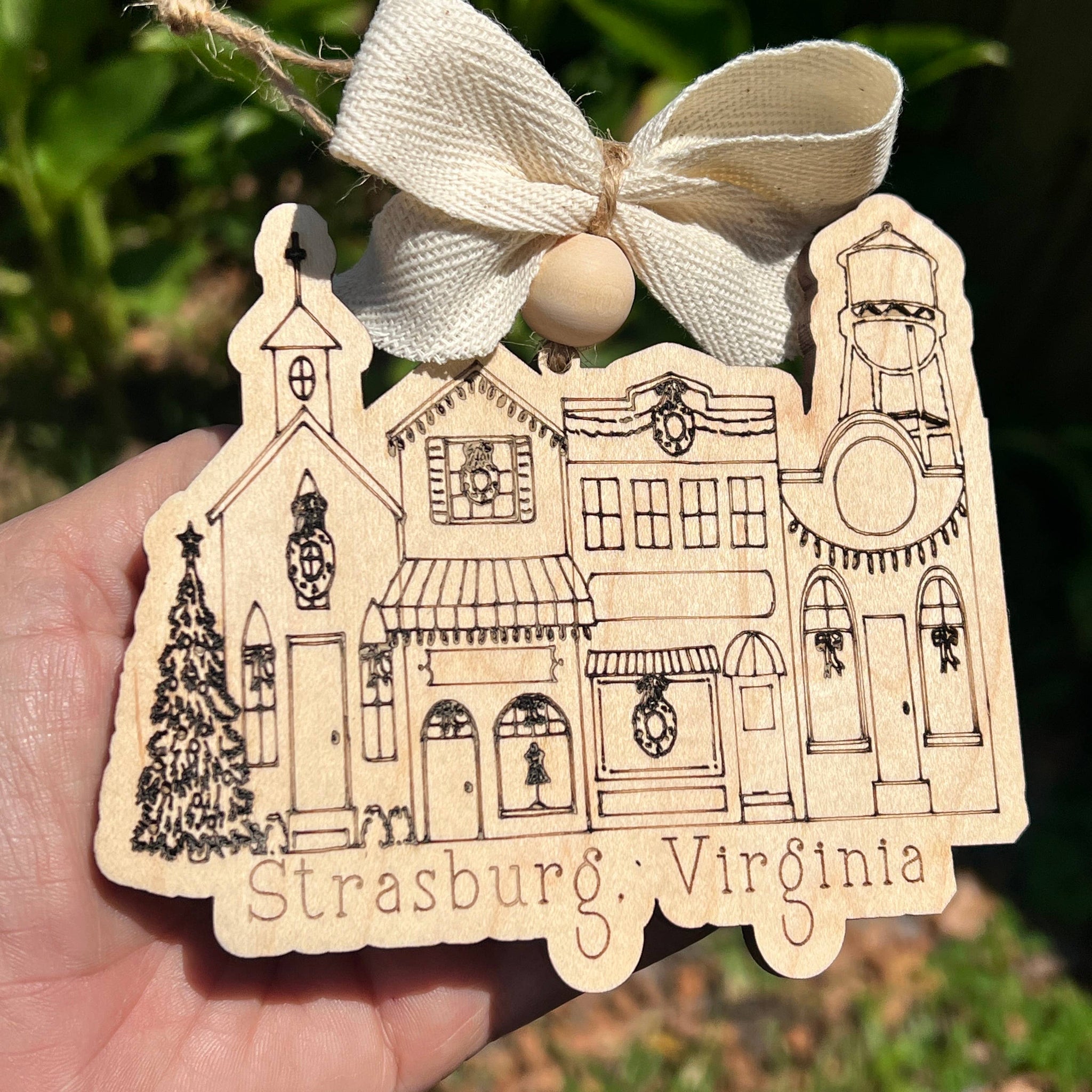 Small Town Street Custom Christmas Ornament Main Street - Thumbnail 4