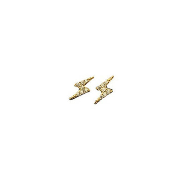 Perimade & Co. LLC - Dainty Thunderbolt Stud Earrings in 925 Sterling Silver