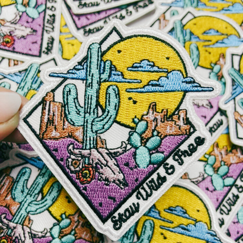 TEELUX - 3" Stay Wild & Free  - Embroidered Hat Patch