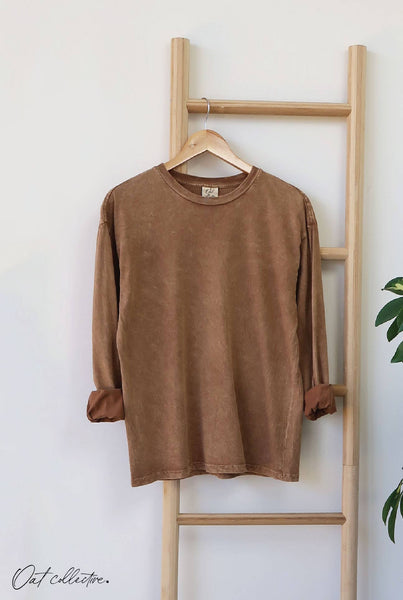 OAT COLLECTIVE - PREMIUM BASIC Mineral Washed Long Sleeve