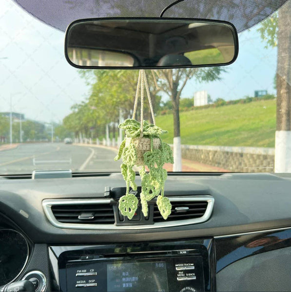 TOMOPOD LLC - Crochet Monstera Plant, Car Plant Hanging, Plant Lover Decor