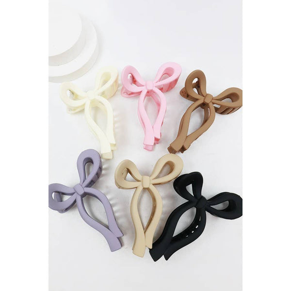 Love and Repeat - Matte Tone Bow Shape Hair Claw