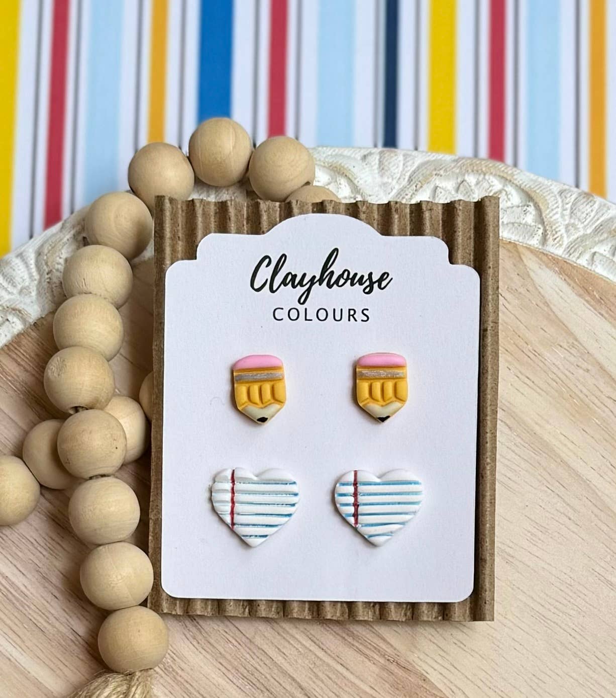 Clayhouse Colours - School Studs |  Teacher Earrings