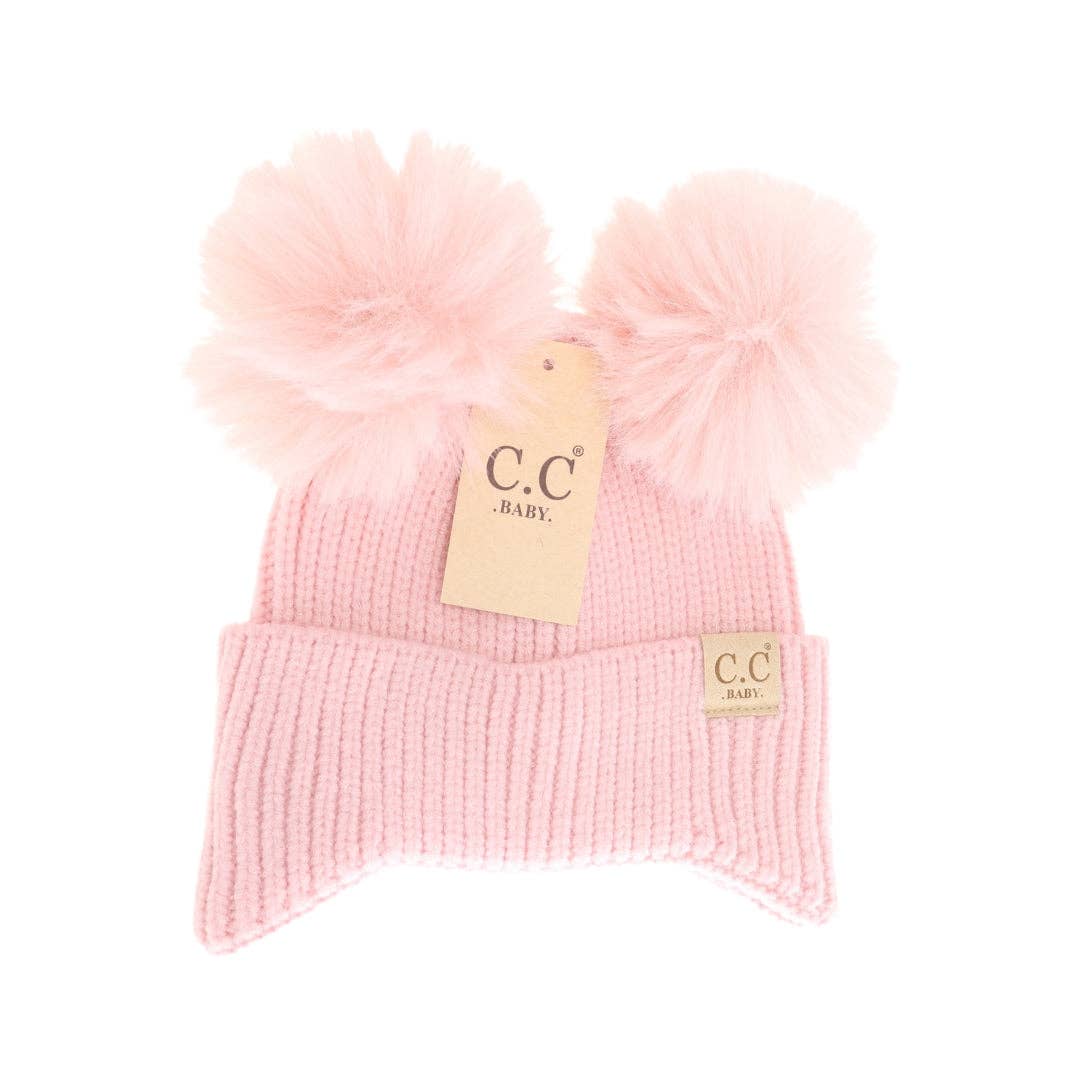 C.C Beanie - BABY Ear Flap Double Pom C.C Beanie BBHTC0078