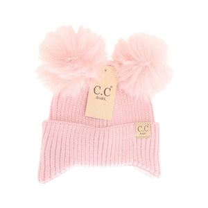 C.C Beanie - BABY Ear Flap Double Pom C.C Beanie BBHTC0078