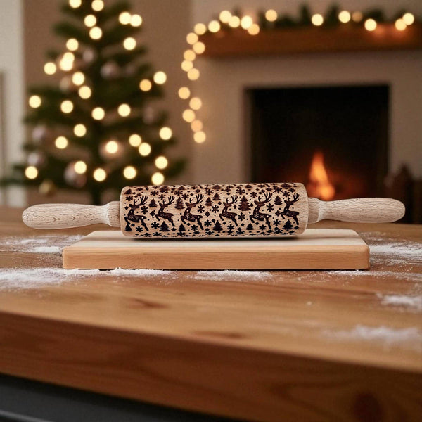 Gia Roma - Christmas Baking Gift Set Wooden Rolling Pins Holiday Cookie