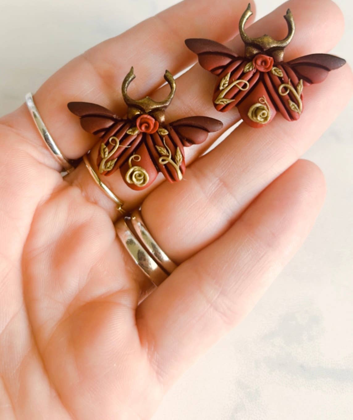 Everything Ky and I - Ombré Rose Beetle Studs