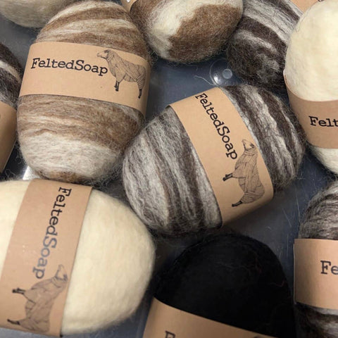 Twisted Purl LLC - Felted Soap Natural Color Pack of 25 Individually Labeled
