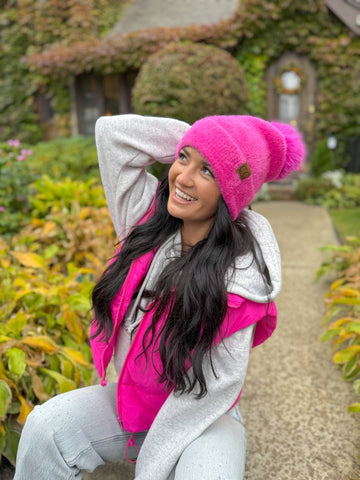C.C Beanie - Plush Chenille Pom C.C Beanie HTC0038