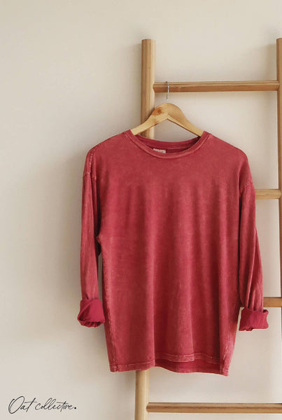 OAT COLLECTIVE - PREMIUM BASIC Mineral Washed Long Sleeve