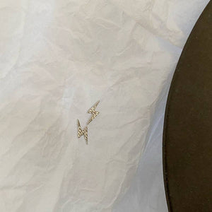 Perimade & Co. LLC - Dainty Thunderbolt Stud Earrings in 925 Sterling Silver