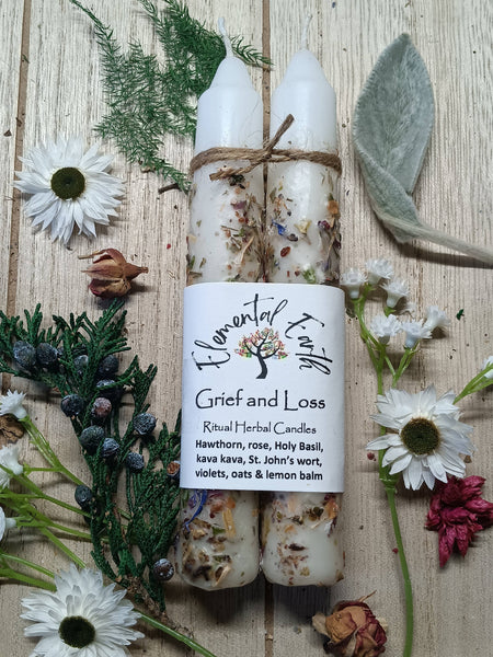 Elemental Earth Shop - Grief and Loss Herbal Intention Candles