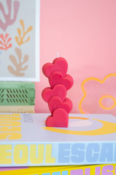 Candle Lume - Heart Pillar Candle: Red