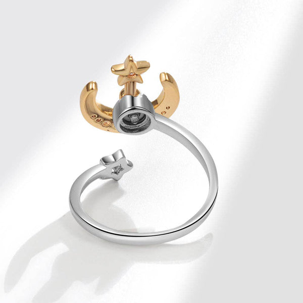 Perimade & Co. LLC - Moon Star Anxiety Fidget Spinner Ring in Solid Copper