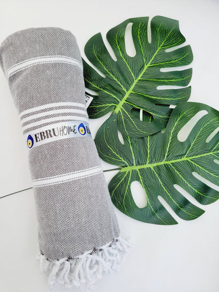 EBRU Home - Beach Towel Sand Proof Thin Turkish Towel,Throw 70x40: Water blue