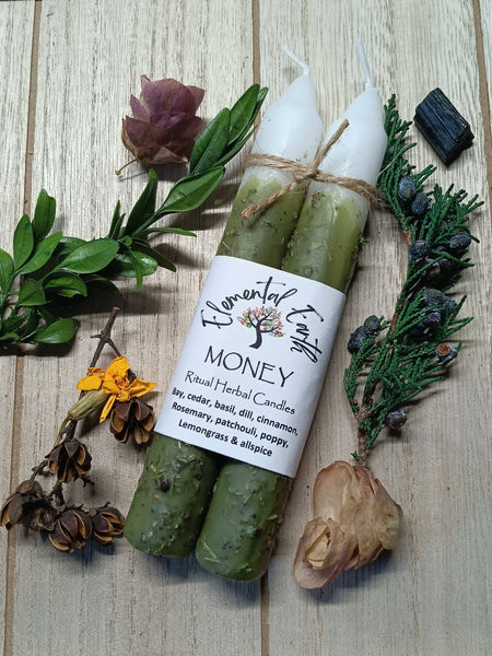 Elemental Earth Shop - Money Herbal Intention Candles