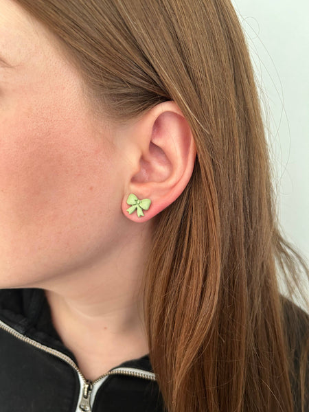 Mellow Dove Designs - Bow Studs | Blush, Sage, Vanilla | Trendy Clay Earrings