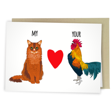Sleazy Greetings - My Cat Loves Your Rooster