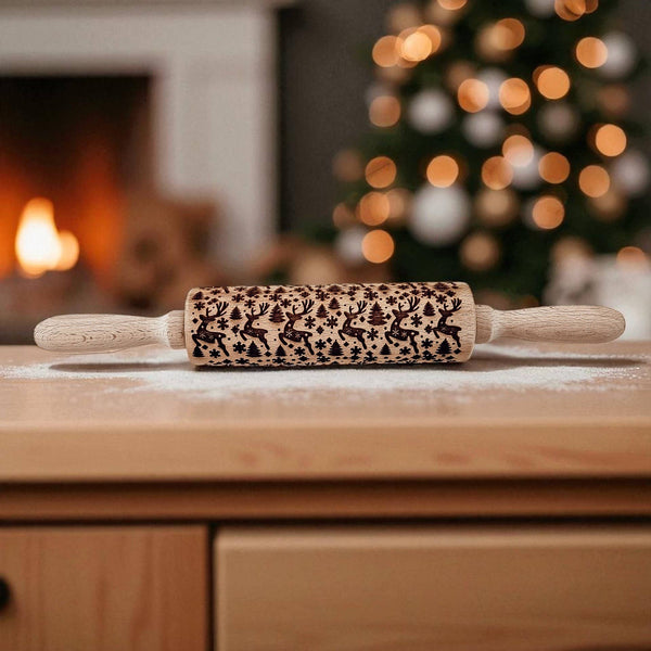 Gia Roma - Christmas Baking Gift Set Wooden Rolling Pins Holiday Cookie