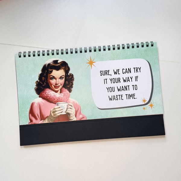 Corporate Snark - Sassy & Sweary Women at the Office Desk Flip Sign