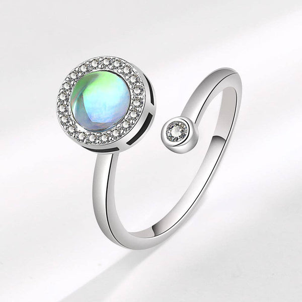Moonstone Anxiety Fidget Spinner Ring in Solid Copper