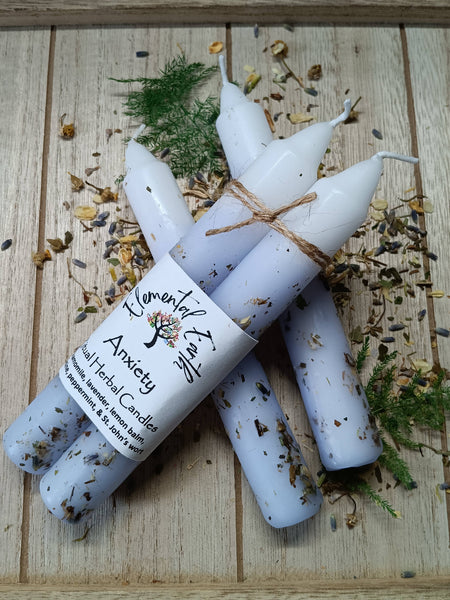 Elemental Earth Shop - Anxiety Herbal 6 inch Candles