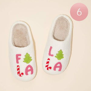 Wona Trading, Inc. - 6Pairs - FALALALA Tree Christmas Tree Home Slippers