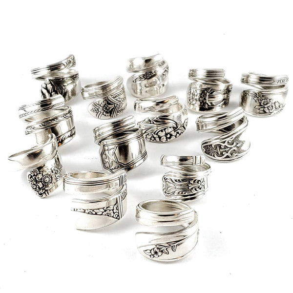 Midnight Jo - Bulk Lot of 10 Silverplate Wrap Around Spoon Rings - RTS*